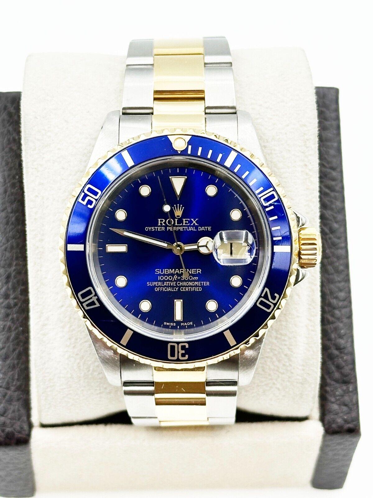Rolex 16613 Submariner Blue Dial 18K Yellow Gold Stainless Steel 1
