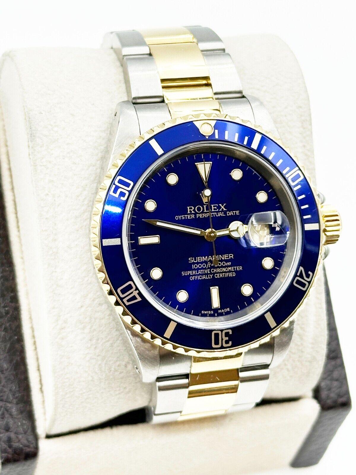 Rolex 16613 Submariner Blue Dial 18K Yellow Gold Stainless Steel 2