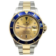 Rolex 16613 Submariner Serti Quadrante Oro Giallo 18K Acciaio Inox Scatola 2004