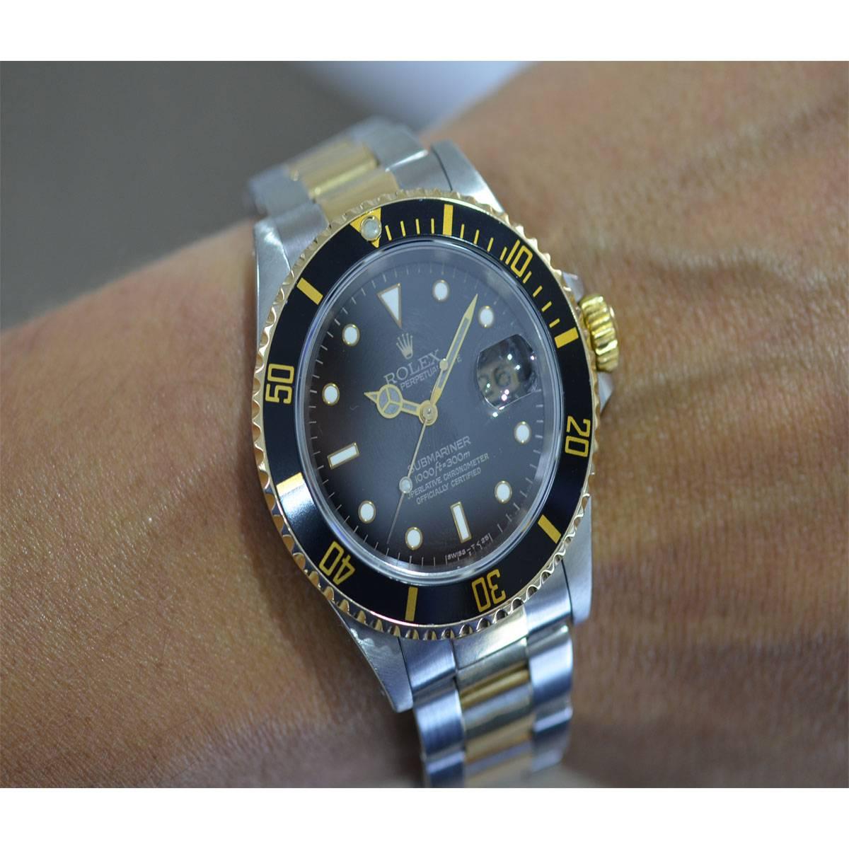 Rolex 16613 Submariner Two-Tone Black Dial Automatic Watch 4