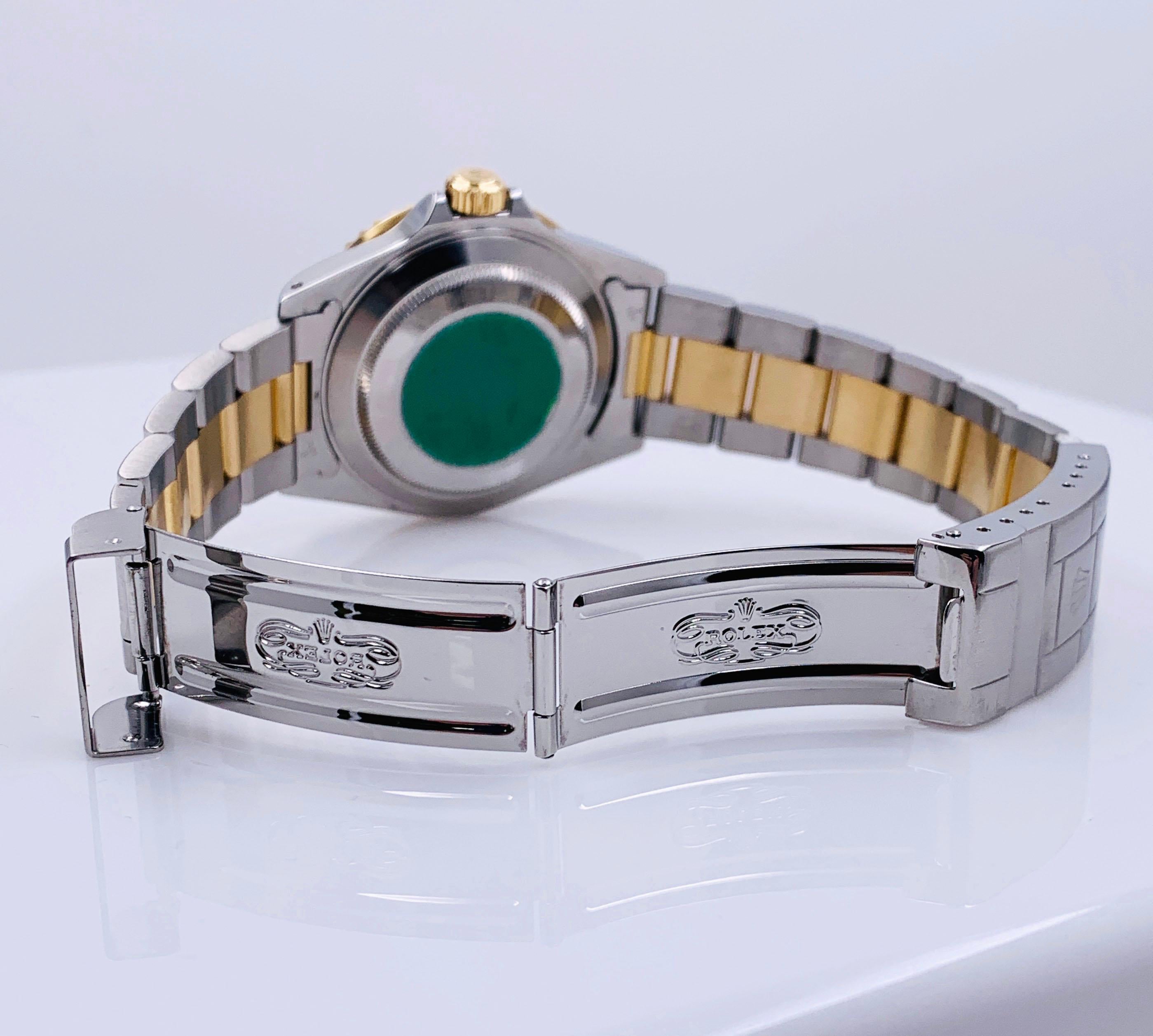 Rolex 16613 Submariner Two-Tone Blue Bezel Dial Stainless Steel Box Papers In Excellent Condition In San Diego, CA