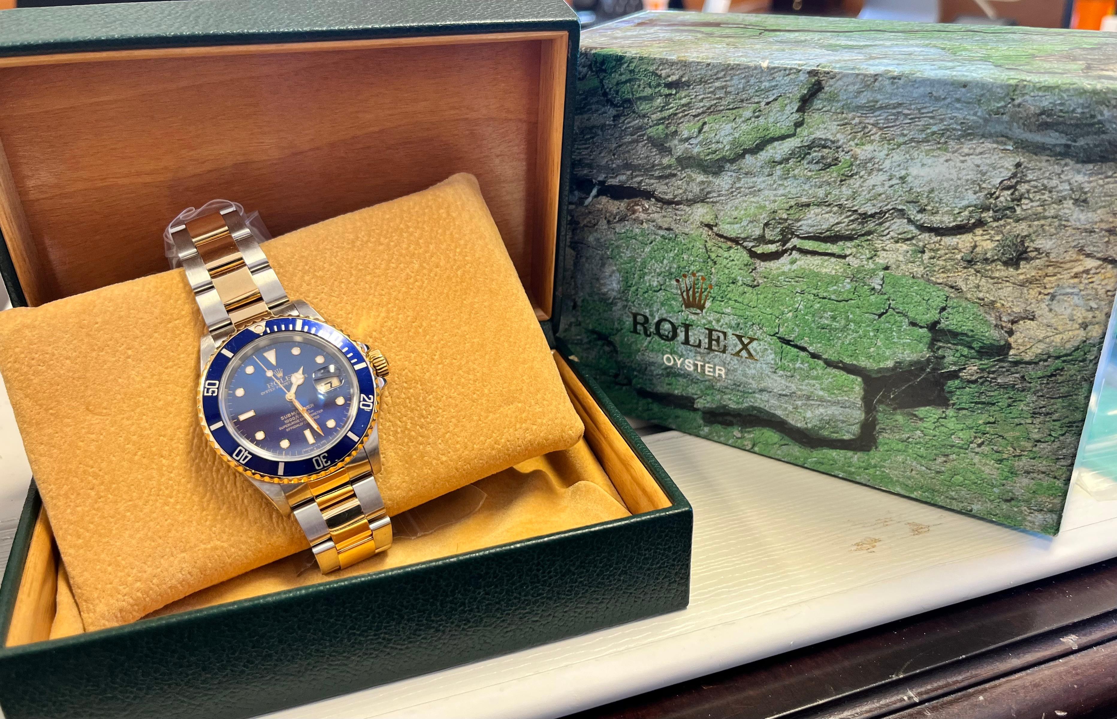 Rolex 16613 Two Tone Submariner Blue Face with Original Box 1