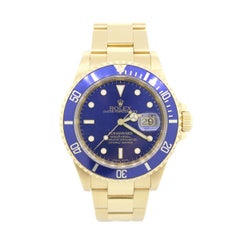Rolex 16618 Submariner Blue Bezel and Dial Watch