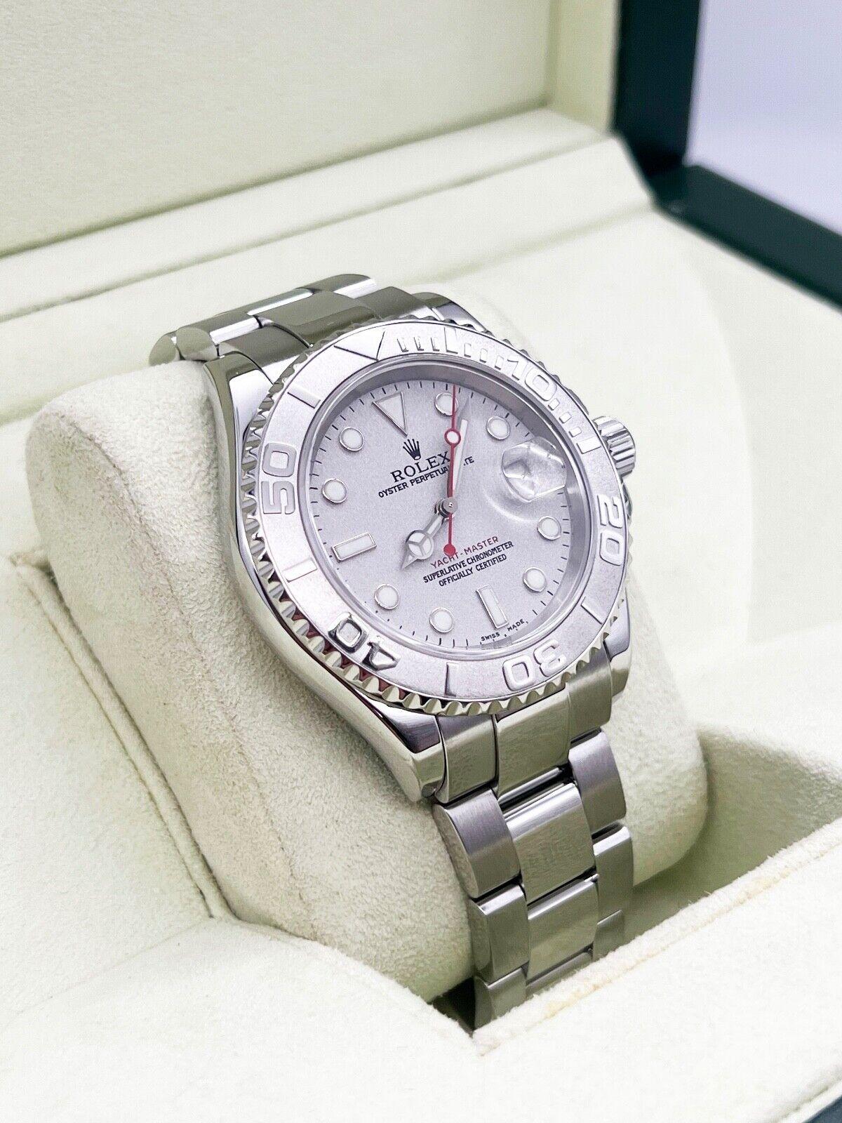 Rolex 16622 Yacht Master Platinum Dial Platinum Stainless Steel Box Papers 1