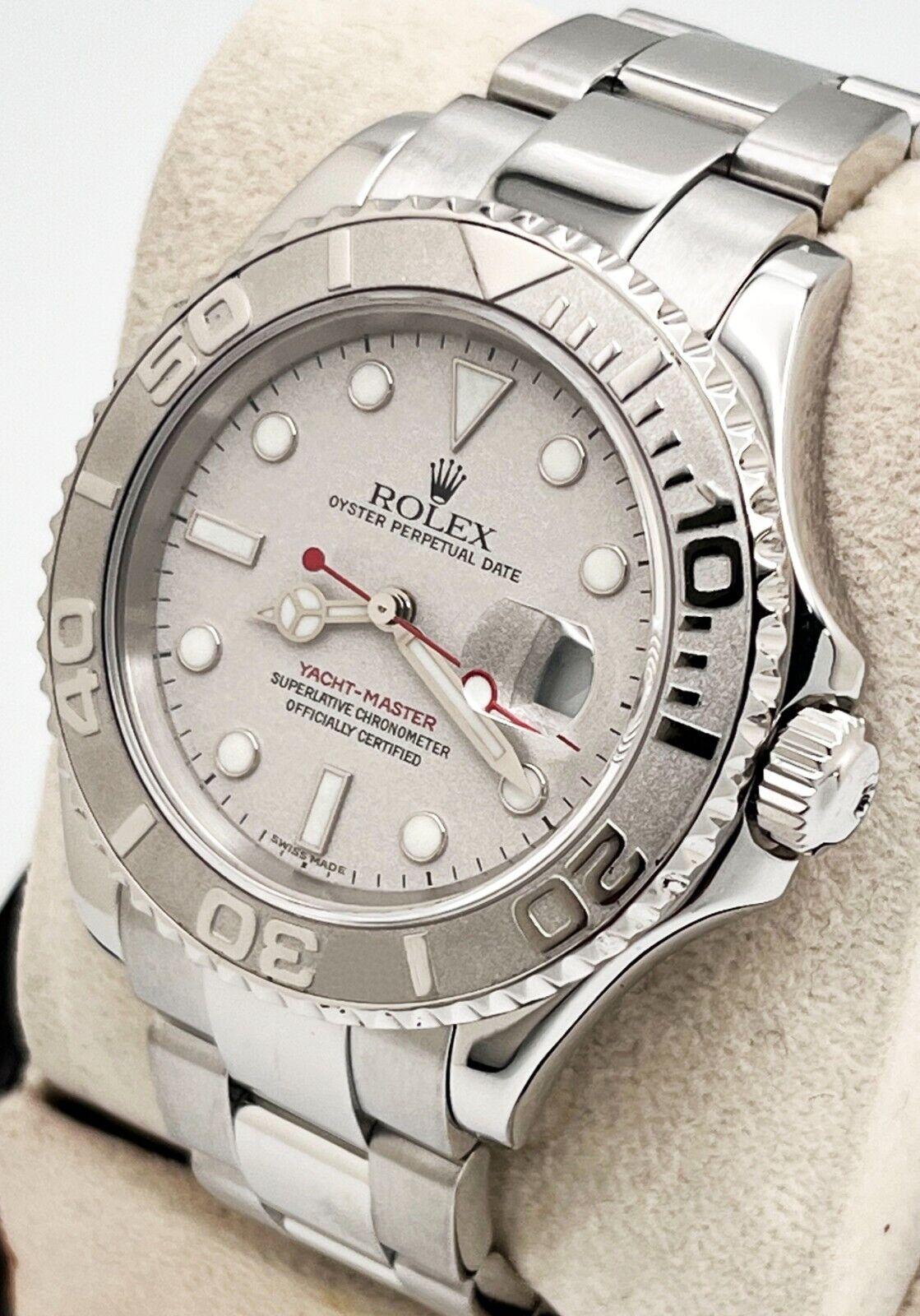 Rolex 16622 Yacht Master Platinum Dial Platinum Stainless Steel Box Papers 1