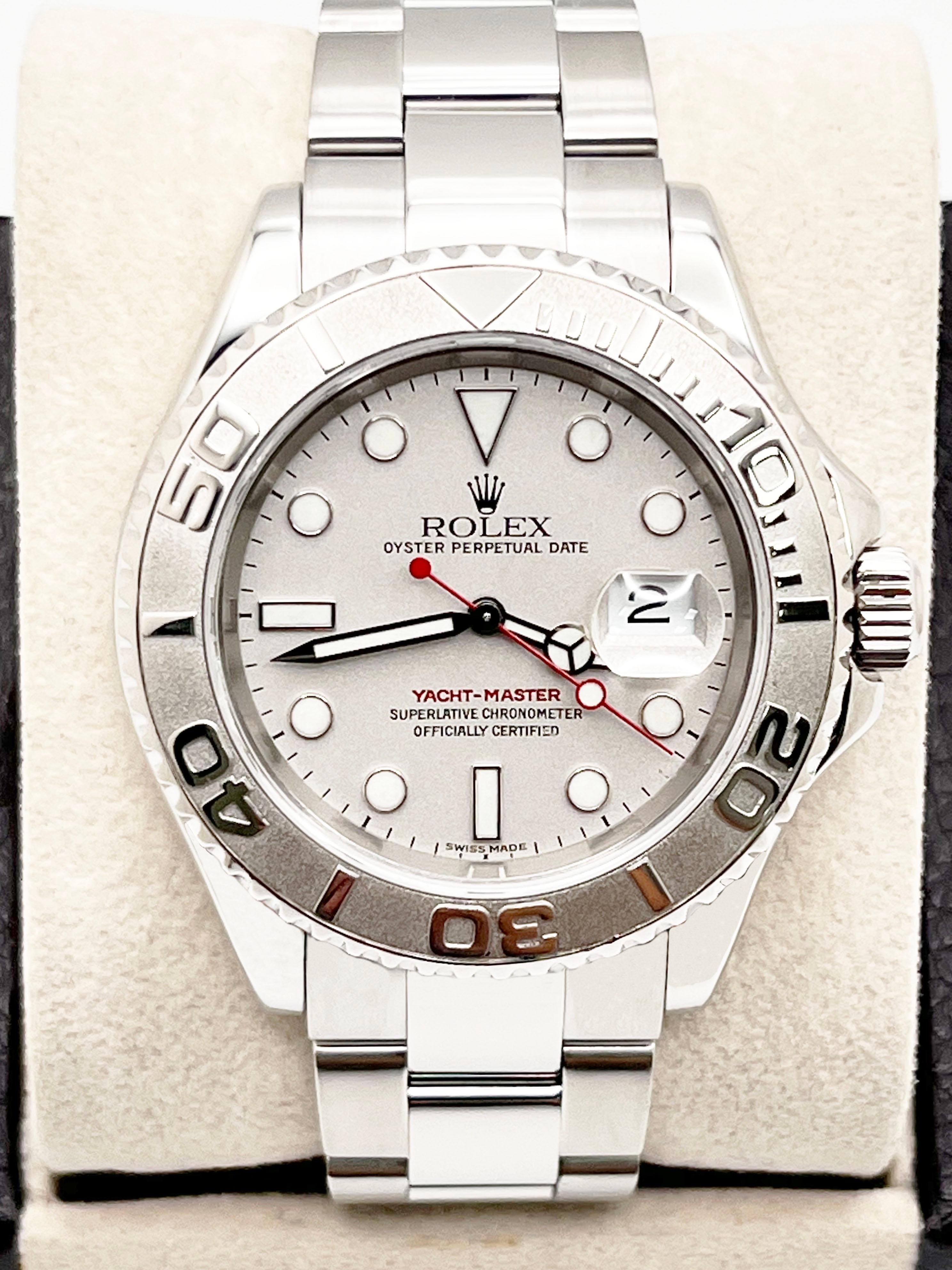 Rolex 16622 Yacht Master 40mm Platin Edelstahl Box Service Card Herren