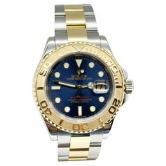 Rolex 16623 Yacht Master 40mm Blue Dial 18K Yellow Gold Stainless Box Paper