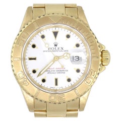 Vintage Rolex 16628 Yacht-Master 18 Karat Yellow Gold White Dial Watch