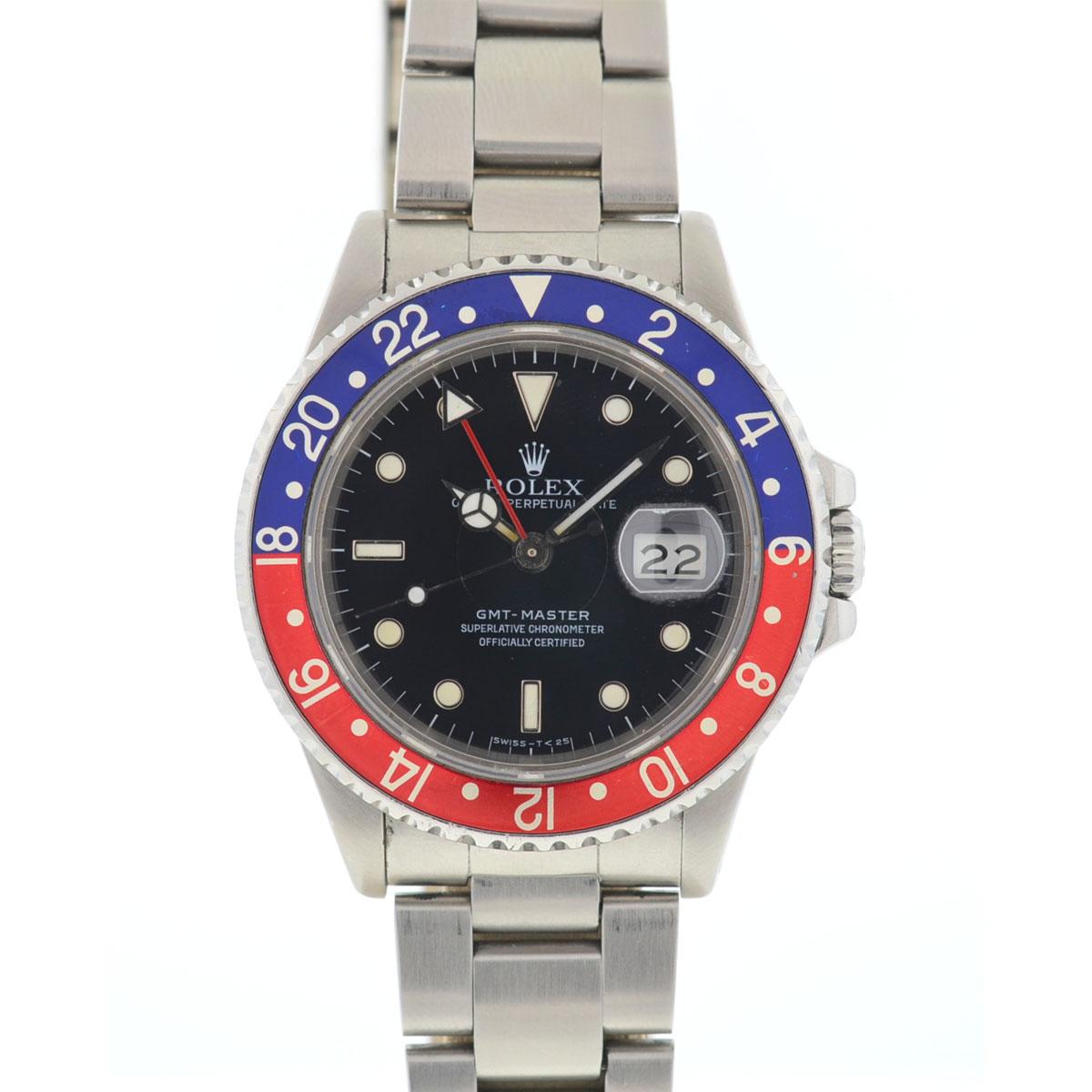 Company - Rolex
Model - 16700 GMT-Master
Case Metal - Stainless Steel
Case Measurement - 40mm
Bracelet - Stainless Steel - Fits Wrist Size - 7 1/4