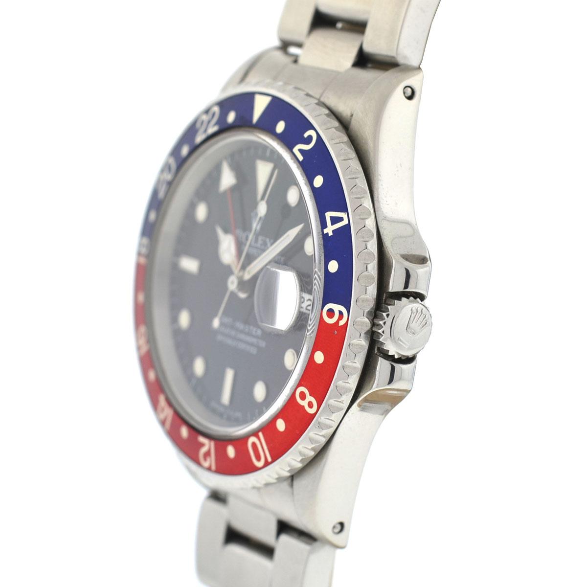 Rolex 16700 GMT-Master Pepsi Stainless Steel Automatic Watch In Excellent Condition In Boca Raton, FL