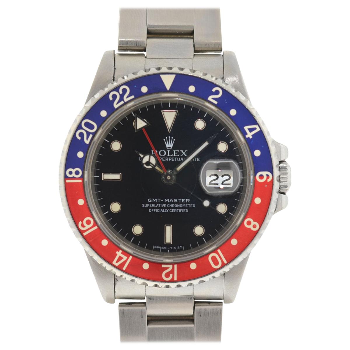Rolex 16700 GMT-Master Pepsi Stainless Steel Automatic Watch