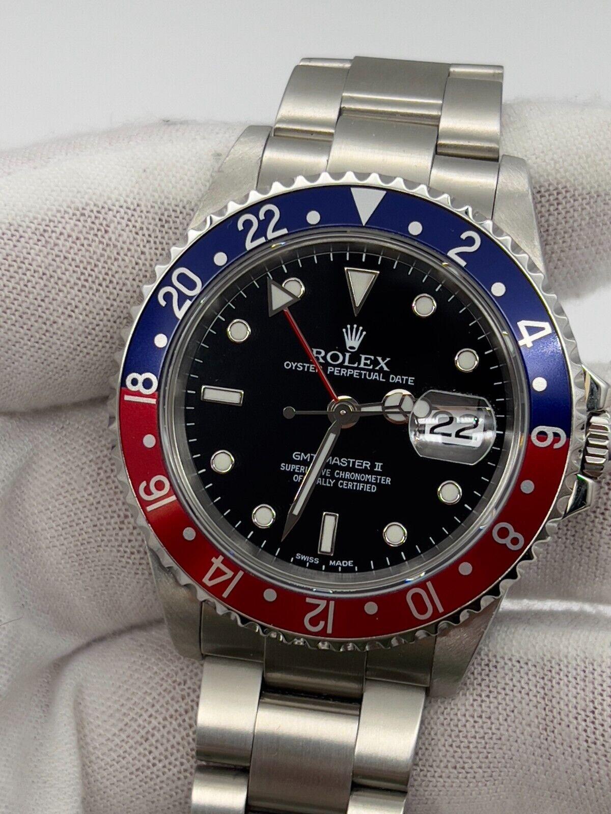 Rolex 16710 GMT Master II 40mm Pepsi Red and Blue Stainless Steel 2
