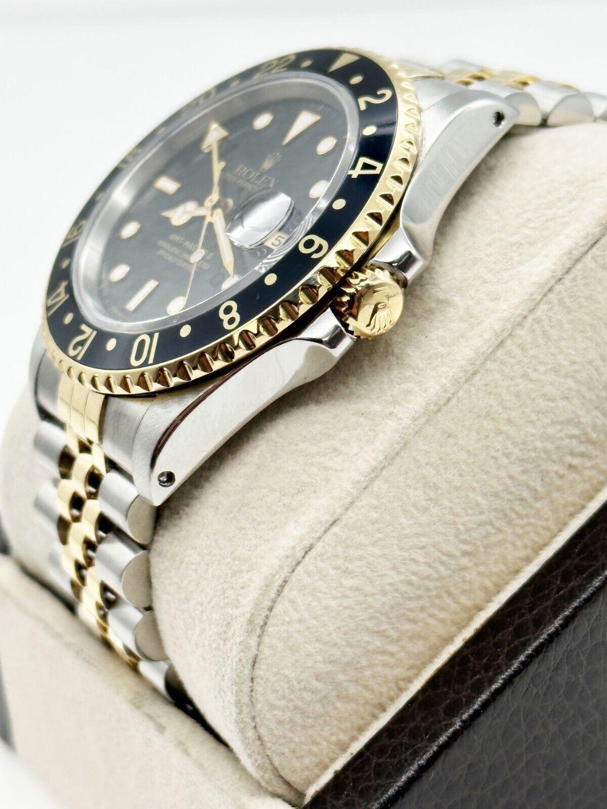 Rolex 16713 GMT Master II 18k Gelbgold Edelstahl Jubiläumsring aus Edelstahl 3
