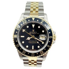 Rolex 16713 GMT Master II 18k Gelbgold Edelstahl Jubiläumsring aus Edelstahl