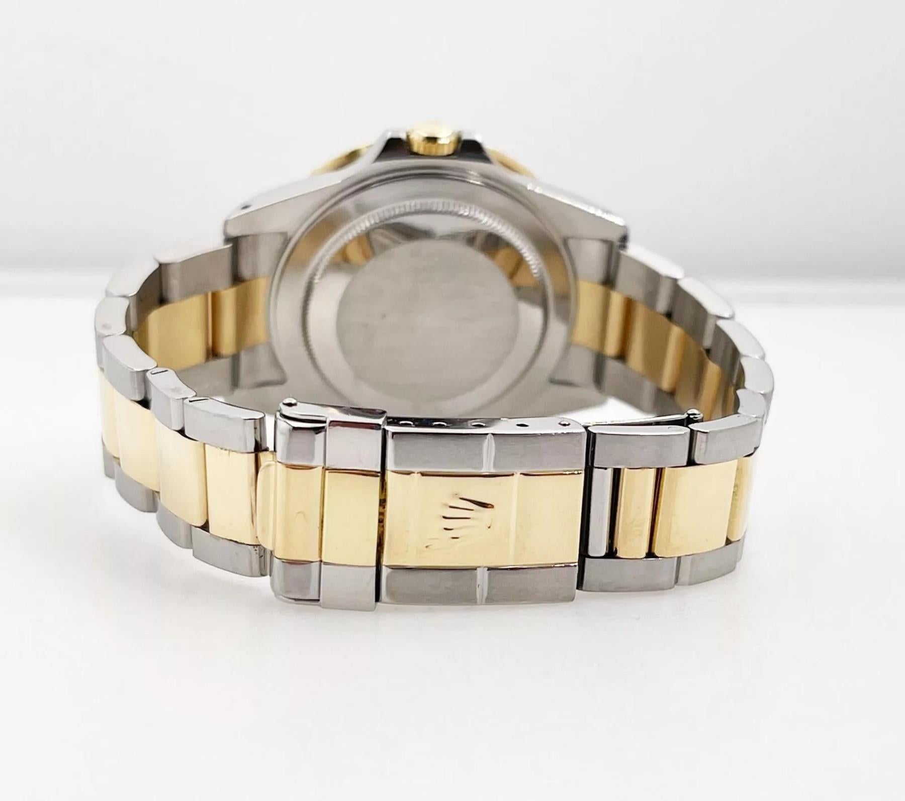 Rolex GMT Master II 16713 40mm Black Dial 18K Yellow Gold Steel Box Paper 2001 For Sale 3