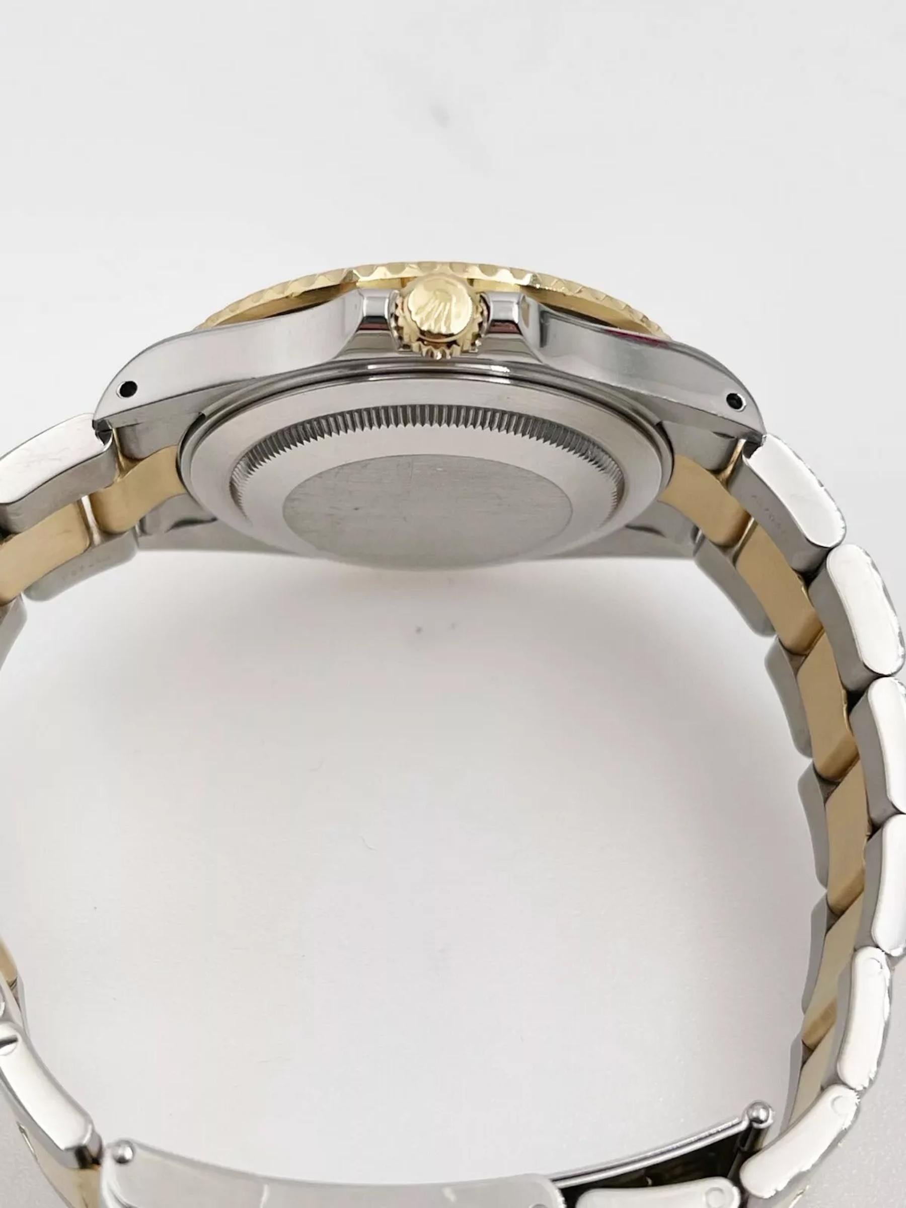 Men's Rolex GMT Master II 16713 40mm Black Dial 18K Yellow Gold Steel Box Paper 2001 For Sale