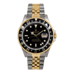Rolex 16713 GMT-Master II Two Tone Black Dial Watch