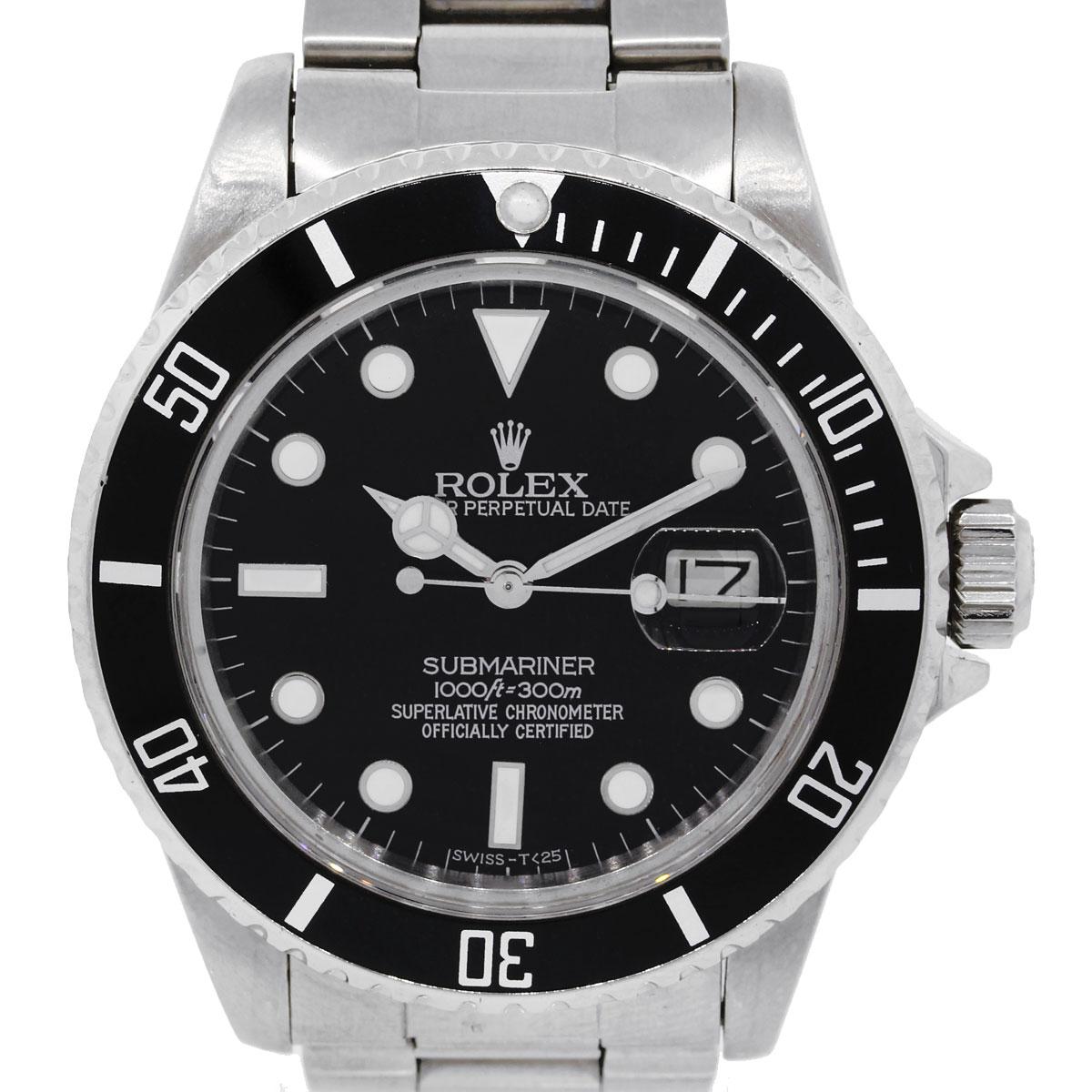 Rolex 16800 Stainless Steel Black Dial Submariner Gents Wristwatch