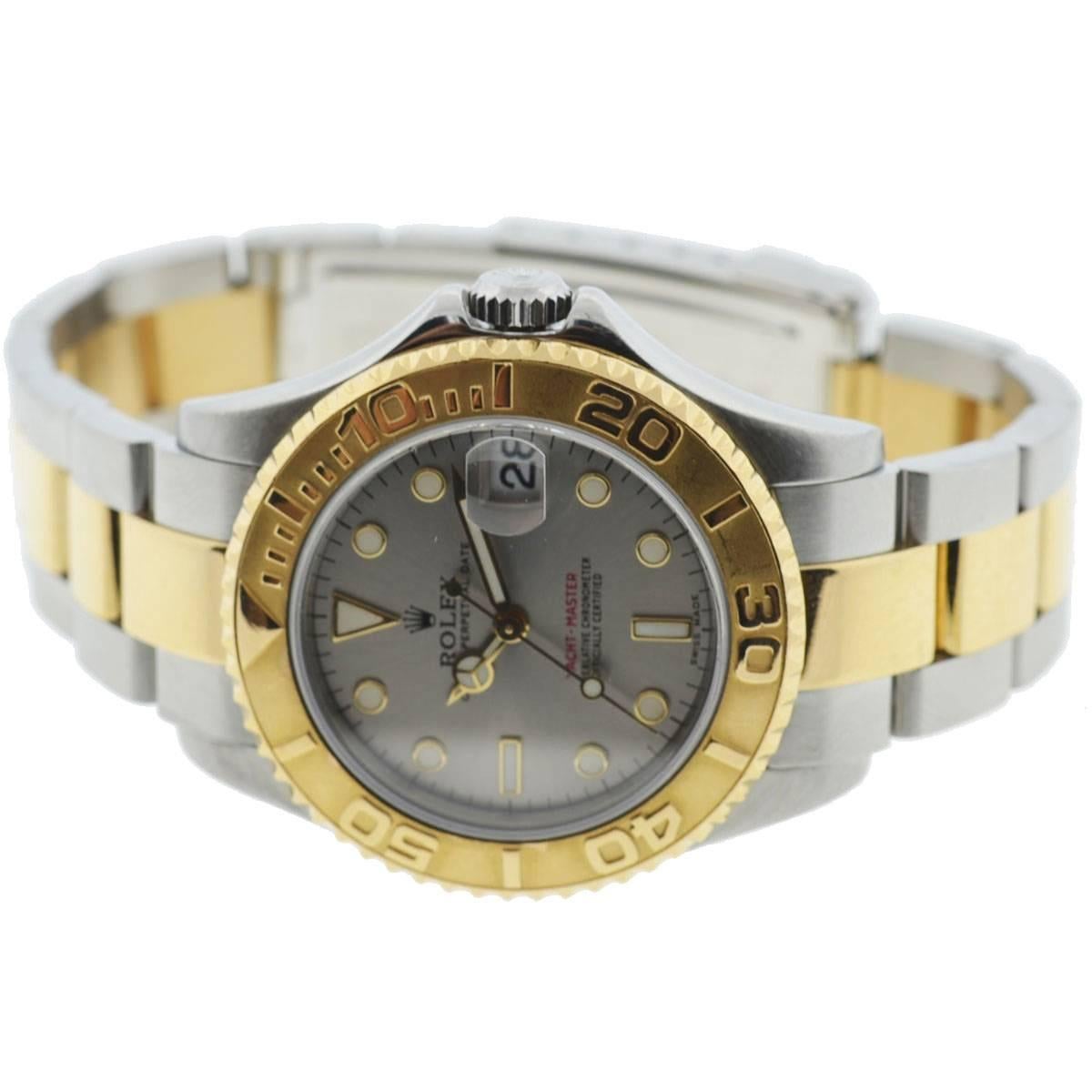Rolex 168623 Yachtmaster Two-Tone Mid Size Automatic Watch In Excellent Condition In Boca Raton, FL