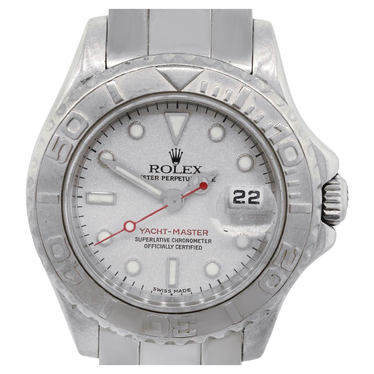 Rolex 169622 Yacht-Master Platinum and Stainless Steel Ladies Watch For Sale