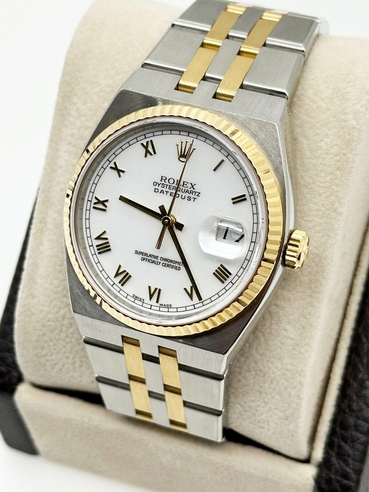 Rolex 17013 Datejust Oysterquartz White Dial 18K Yellow Gold Stainless Steel 2