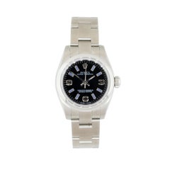 Rolex 176200 Datejust Montre en acier inoxydable cadran semi arabe noir