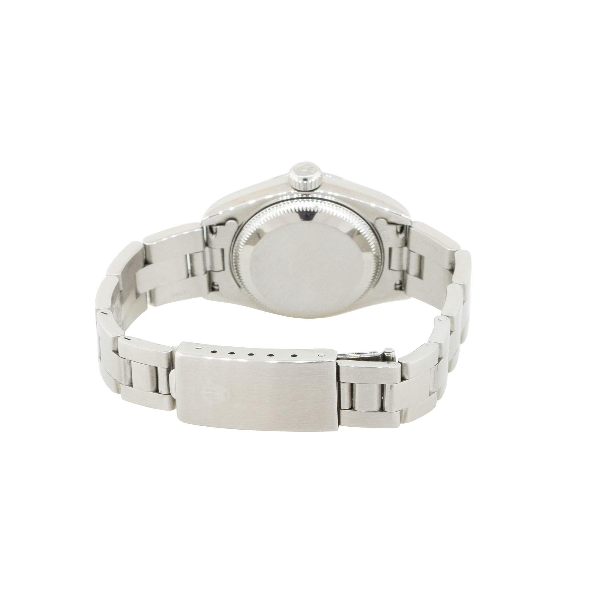 Women's or Men's Rolex 176200 Datejust Stainless Steel Black Semi Arabic Dial Watch For Sale