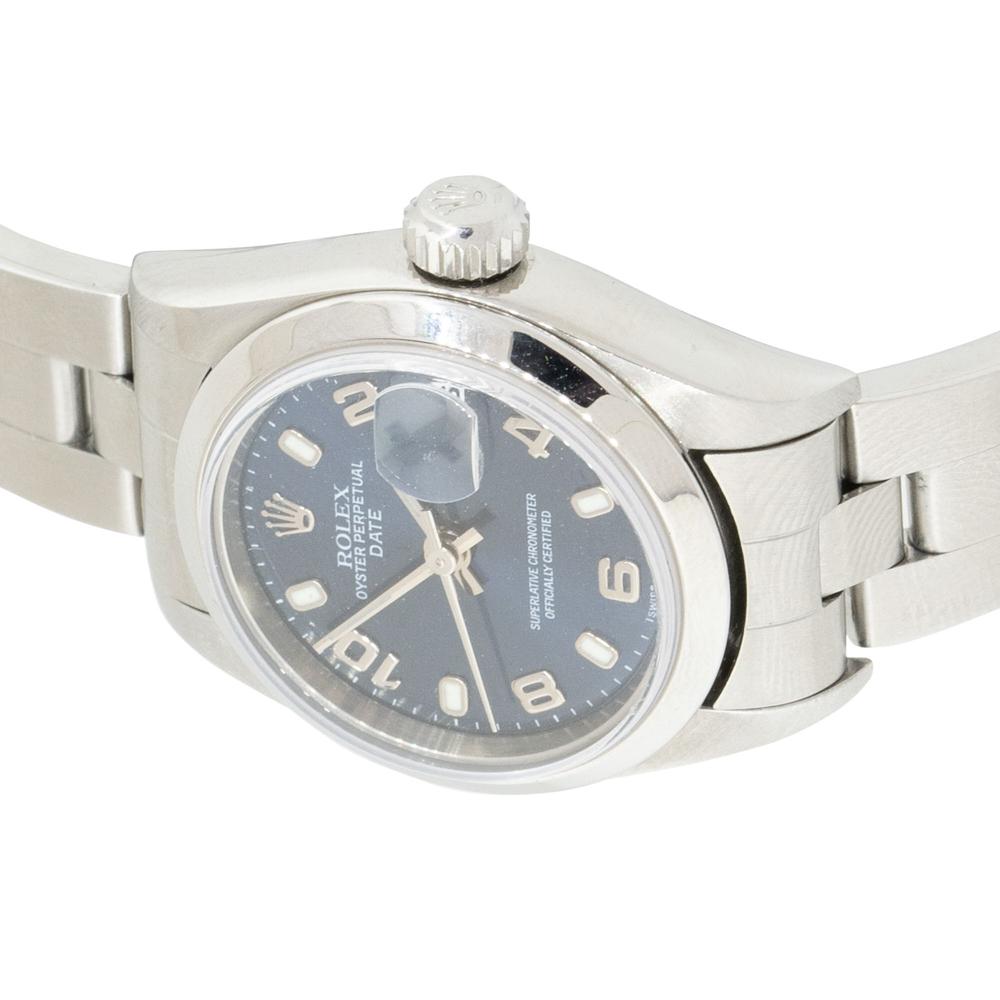 Rolex 176200 Datejust Stainless Steel Black Semi Arabic Dial Watch For Sale 5