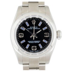 Rolex 176200 Datejust Stainless Steel Black Semi Arabic Dial Watch
