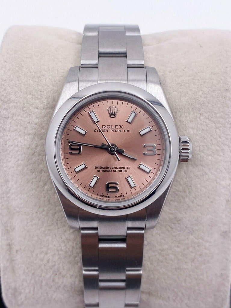 Rolex 176200 Damen Oyster Perpetual Rosa lachsfarbenes Zifferblatt
