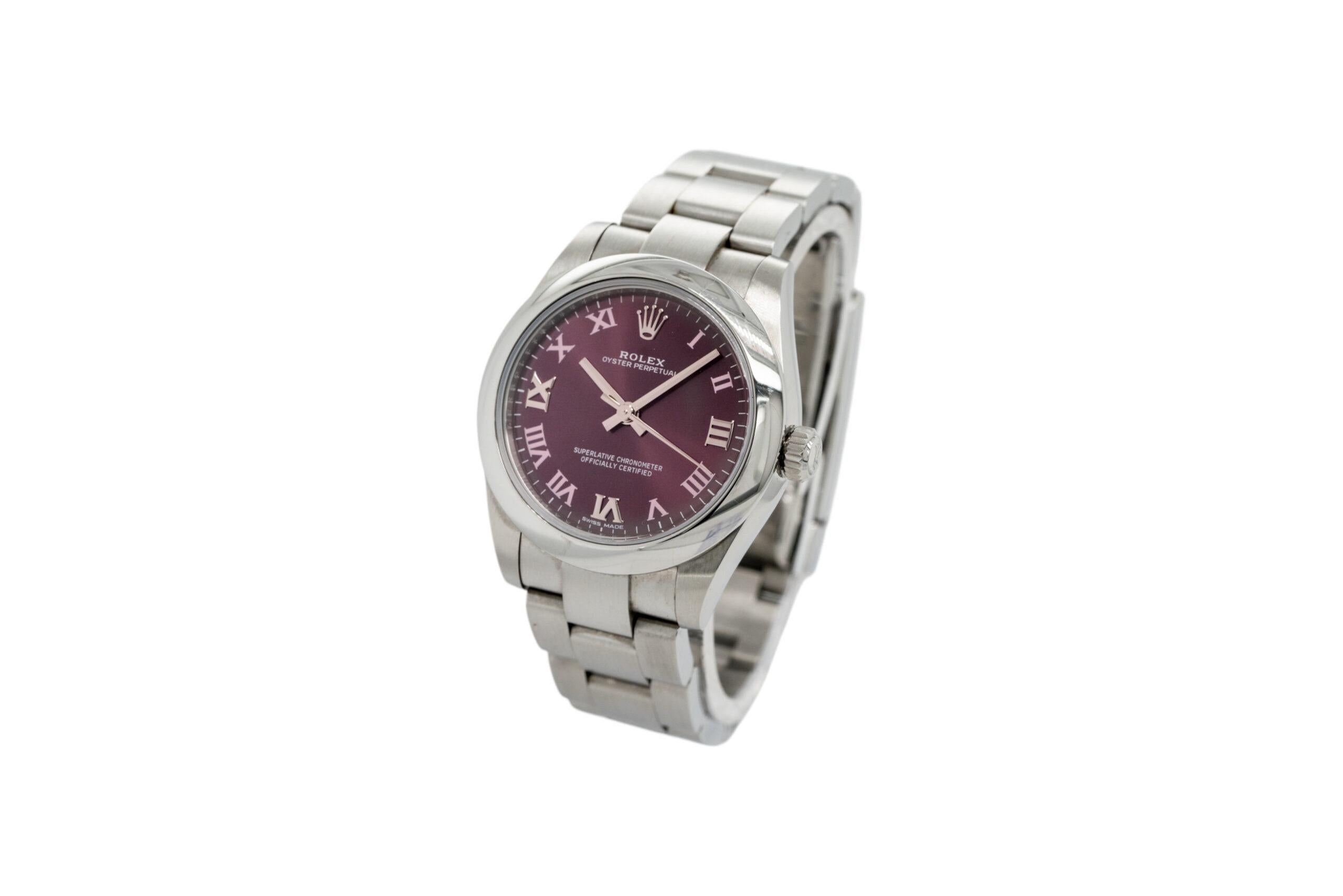 Rolex 177200 Oyster Perpetual Traube römisches Zifferblatt Uhr (Moderne) im Angebot