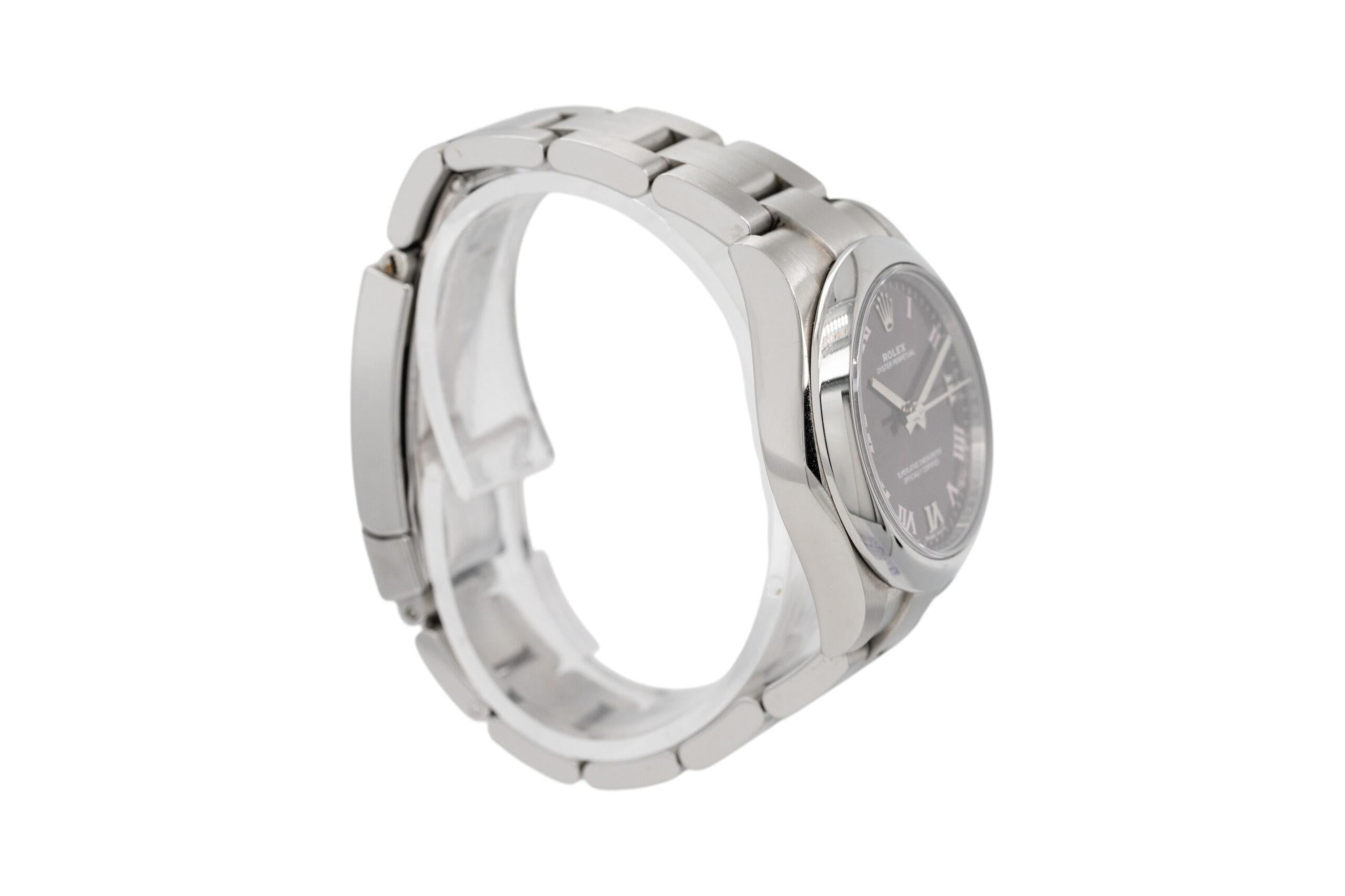 Rolex 177200 Oyster Perpetual Traube römisches Zifferblatt Uhr im Zustand „Hervorragend“ im Angebot in Boca Raton, FL