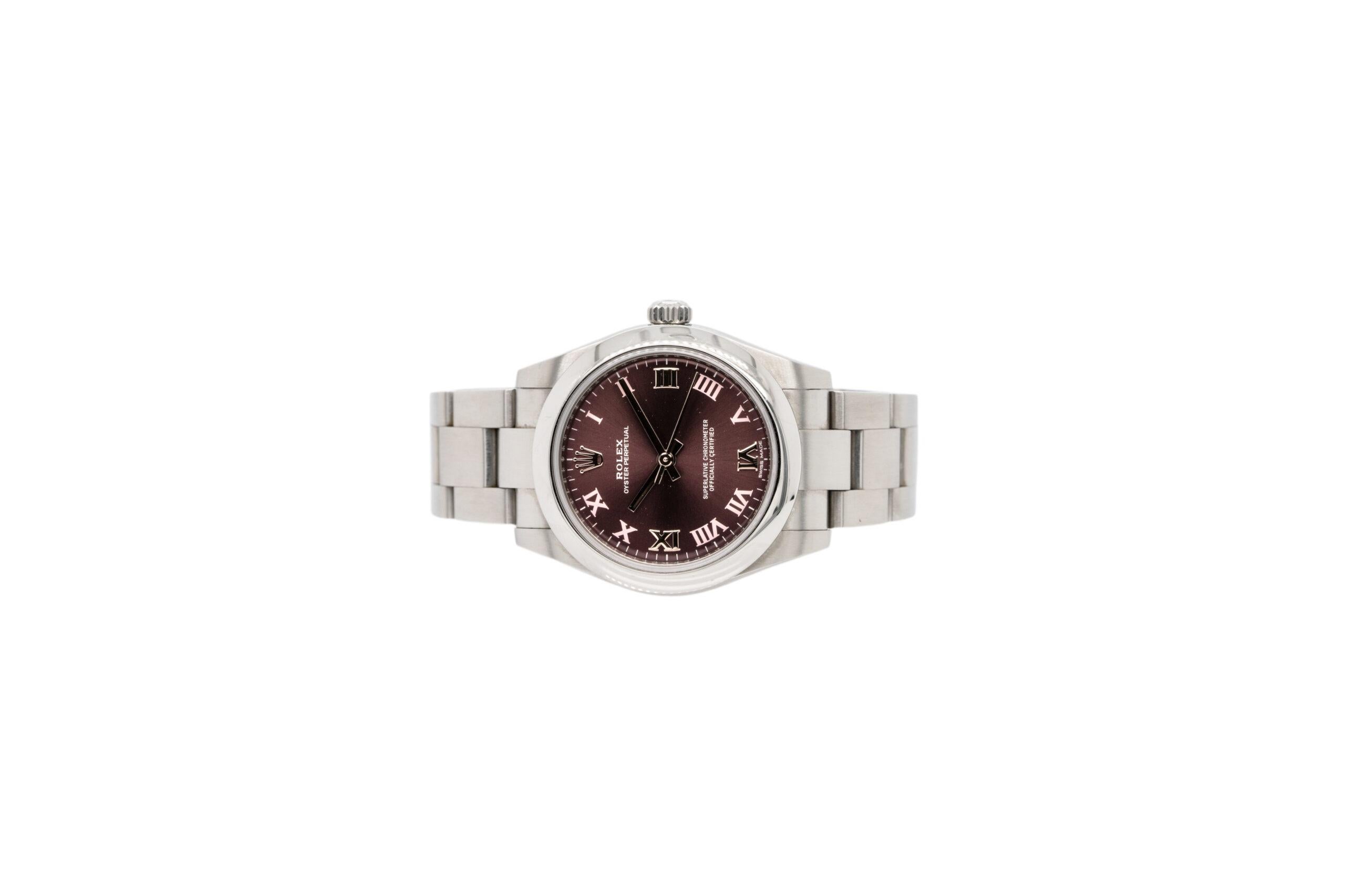 Rolex 177200 Oyster Perpetual Traube römisches Zifferblatt Uhr im Angebot 1