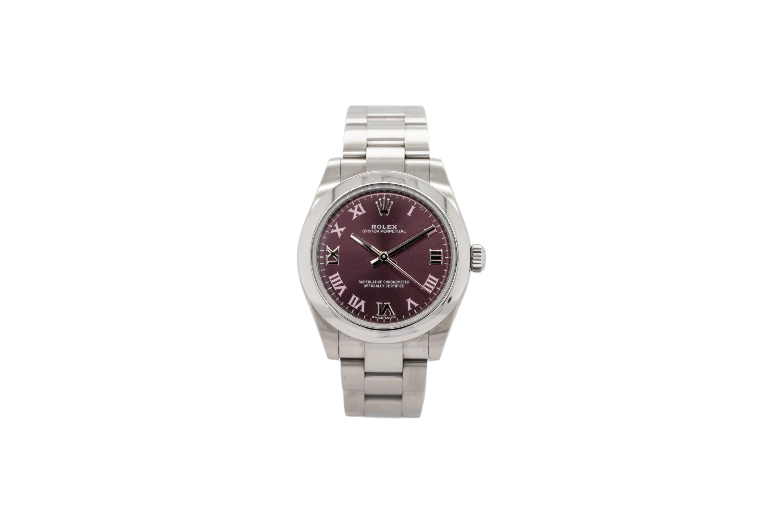 Rolex 177200 Oyster Perpetual Traube römisches Zifferblatt Uhr
