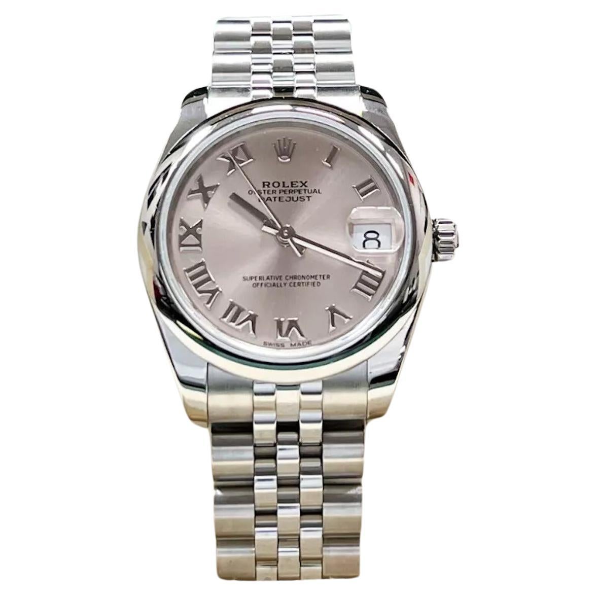 Rolex 178240 Datejust Midsize 31mm Pink Dial Stainless Steel Box Paper 2020 For Sale
