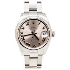 Rolex 178240 Datejust Midsize 31mm Rosa römisches Zifferblatt Edelstahl Box Papier 2020