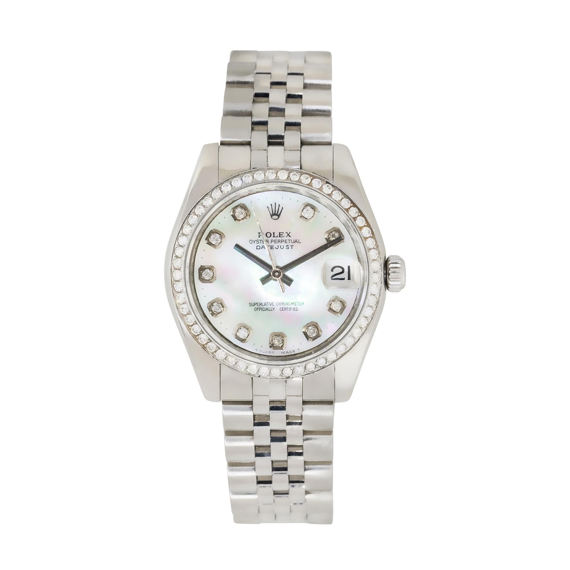 rolex oyster perpetual datejust mother of pearl