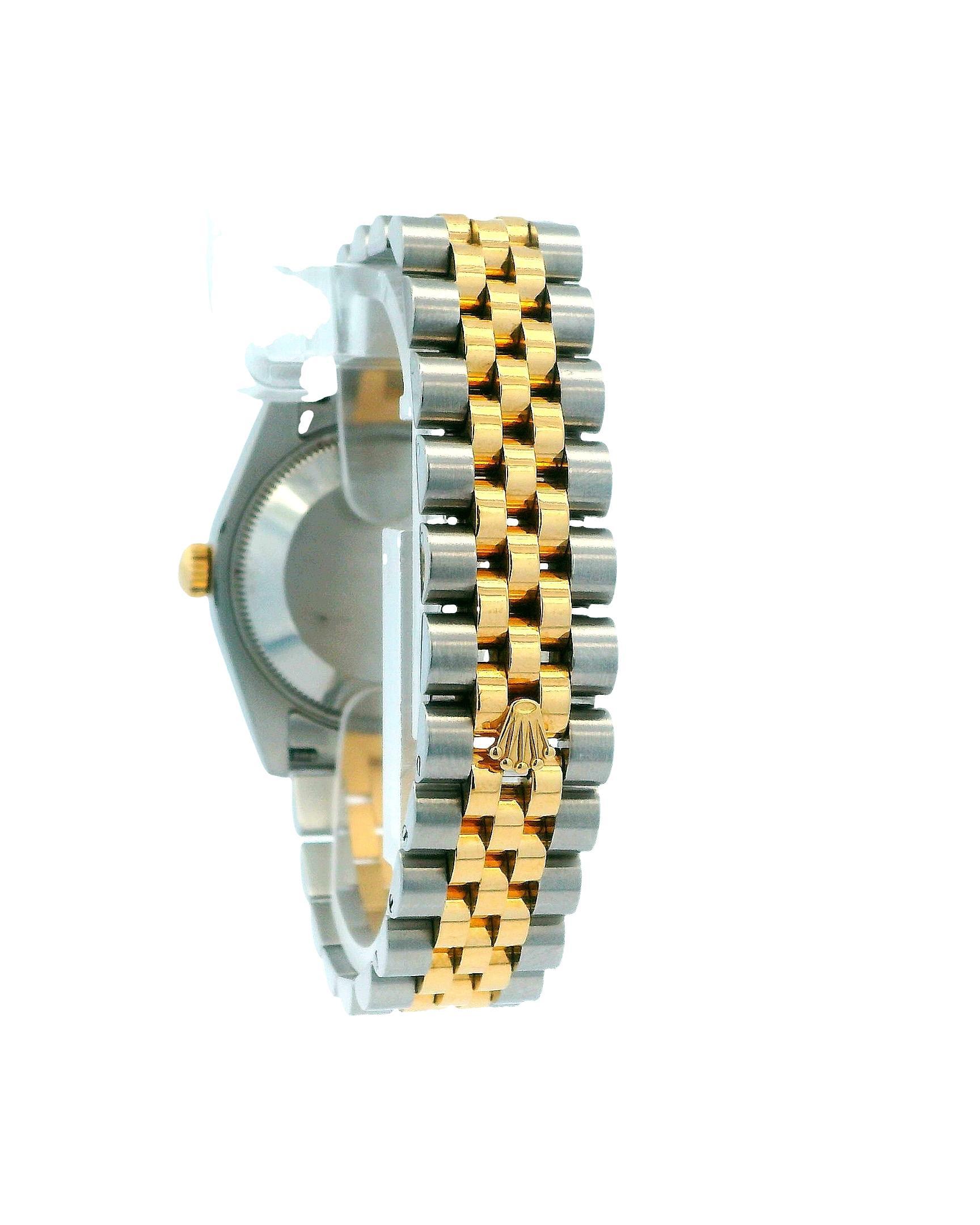 Rolex 178313 Midsize Yellow Gold Steel MOP Diamond Ladies Watch Box & Papers For Sale 1