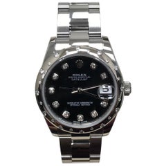 Rolex 178344 Midsize Datejust Steel Diamond Bezel and Dial Box Papers, 2016