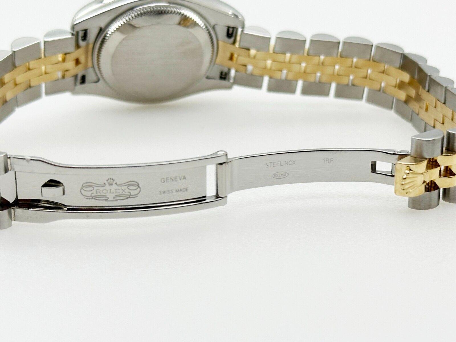 Rolex 179163 Montre Datejust Roman Dial en or jaune 18 carats et acier, pour femmes en vente 3