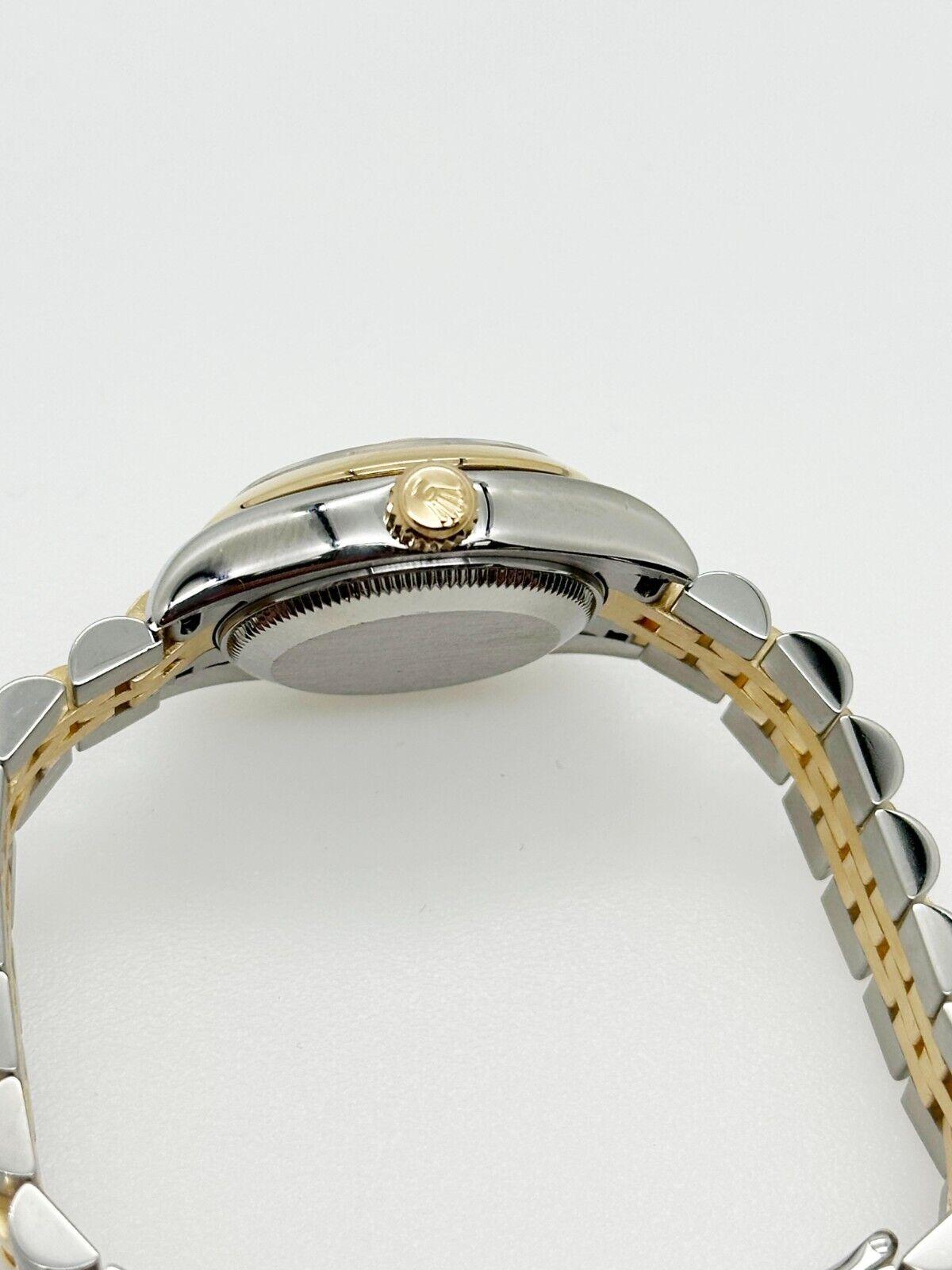Rolex 179163 Montre Datejust Roman Dial en or jaune 18 carats et acier, pour femmes en vente 5