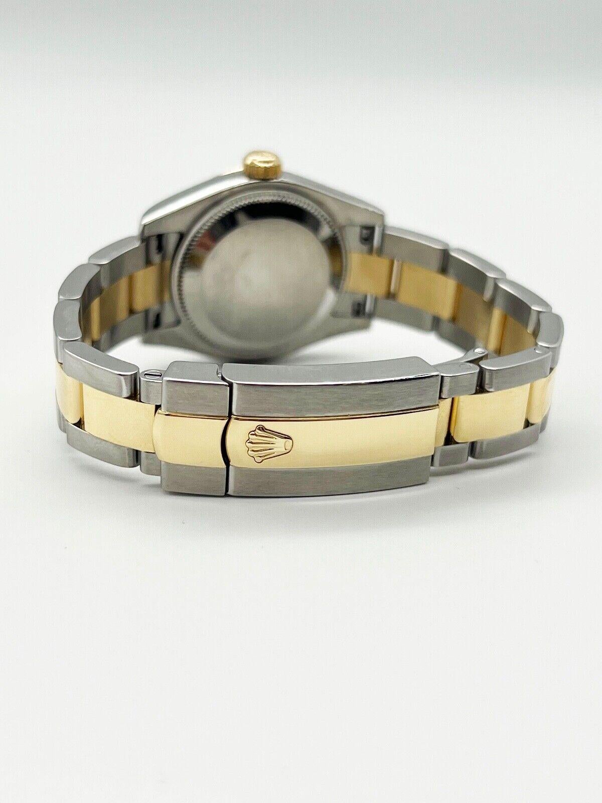 Rolex 179163 Ladies Datejust 26mm Silver Roman Dial 18K Gold Stainless Steel In Excellent Condition For Sale In San Diego, CA