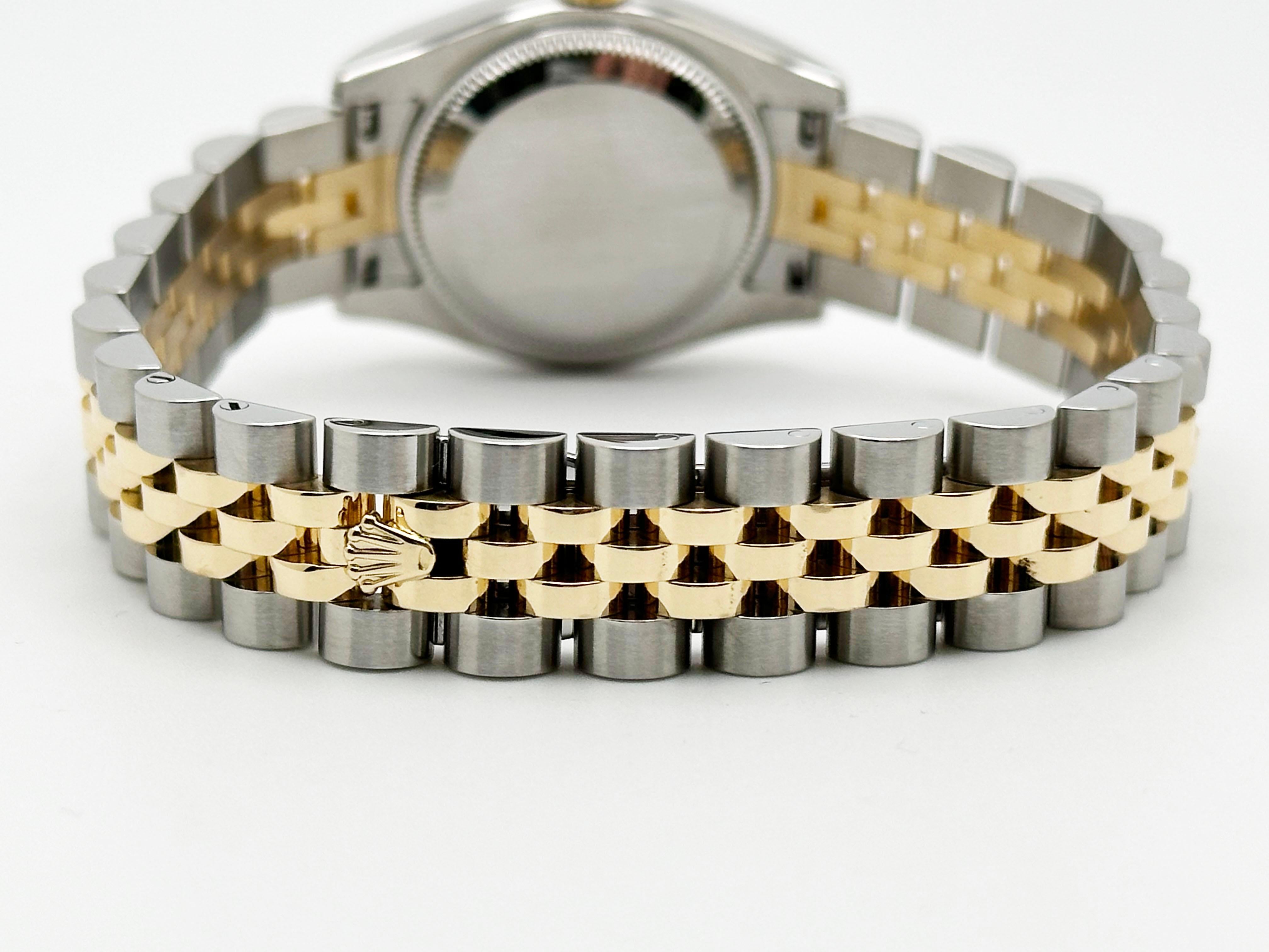 Rolex 179173 Damen Datejust Pyramiden-Zifferblatt 18K Gelbgold Stahlschachtel Bücherregal 2