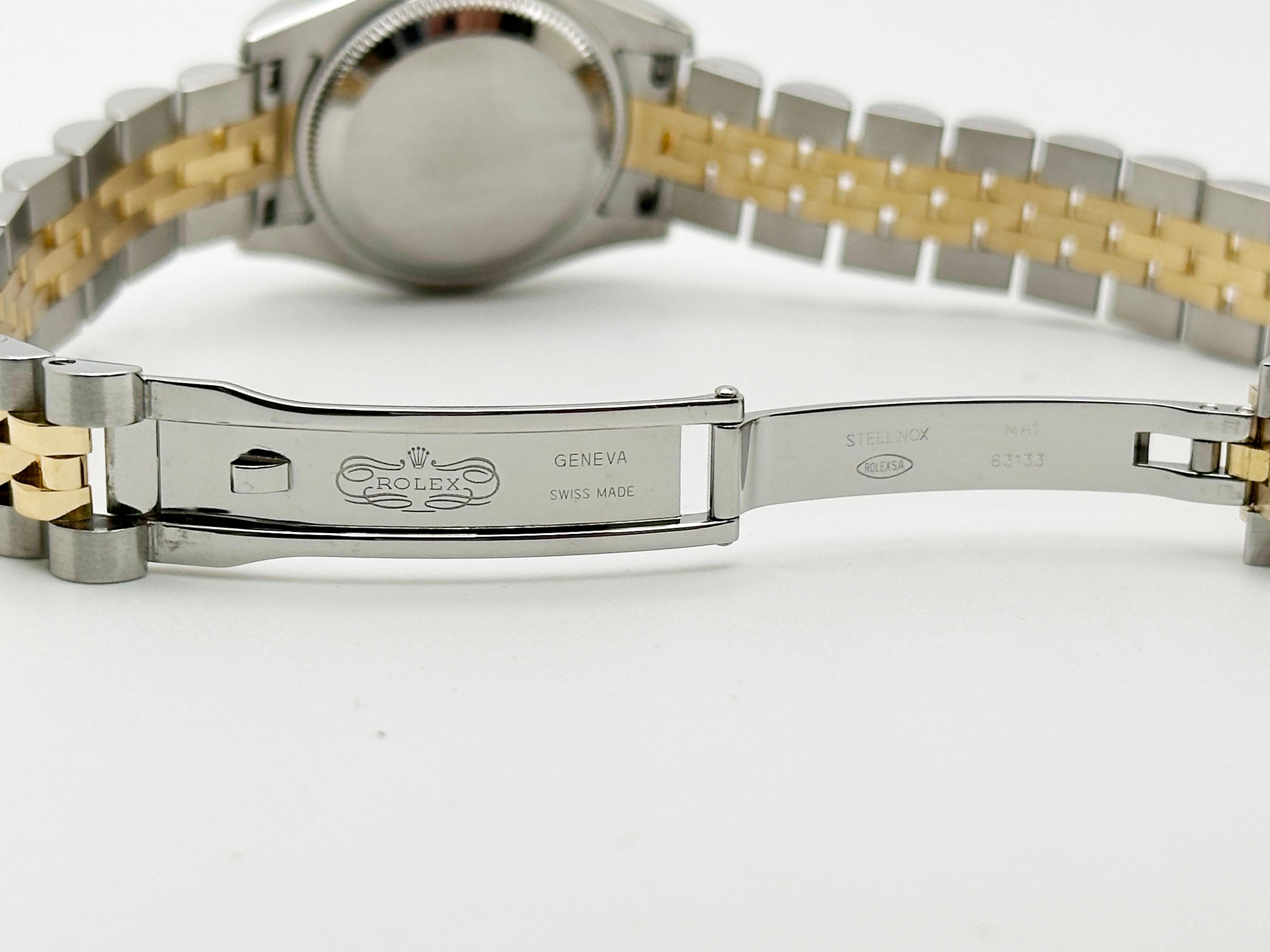 Rolex 179173 Damen Datejust Pyramiden-Zifferblatt 18K Gelbgold Stahlschachtel Bücherregal 3