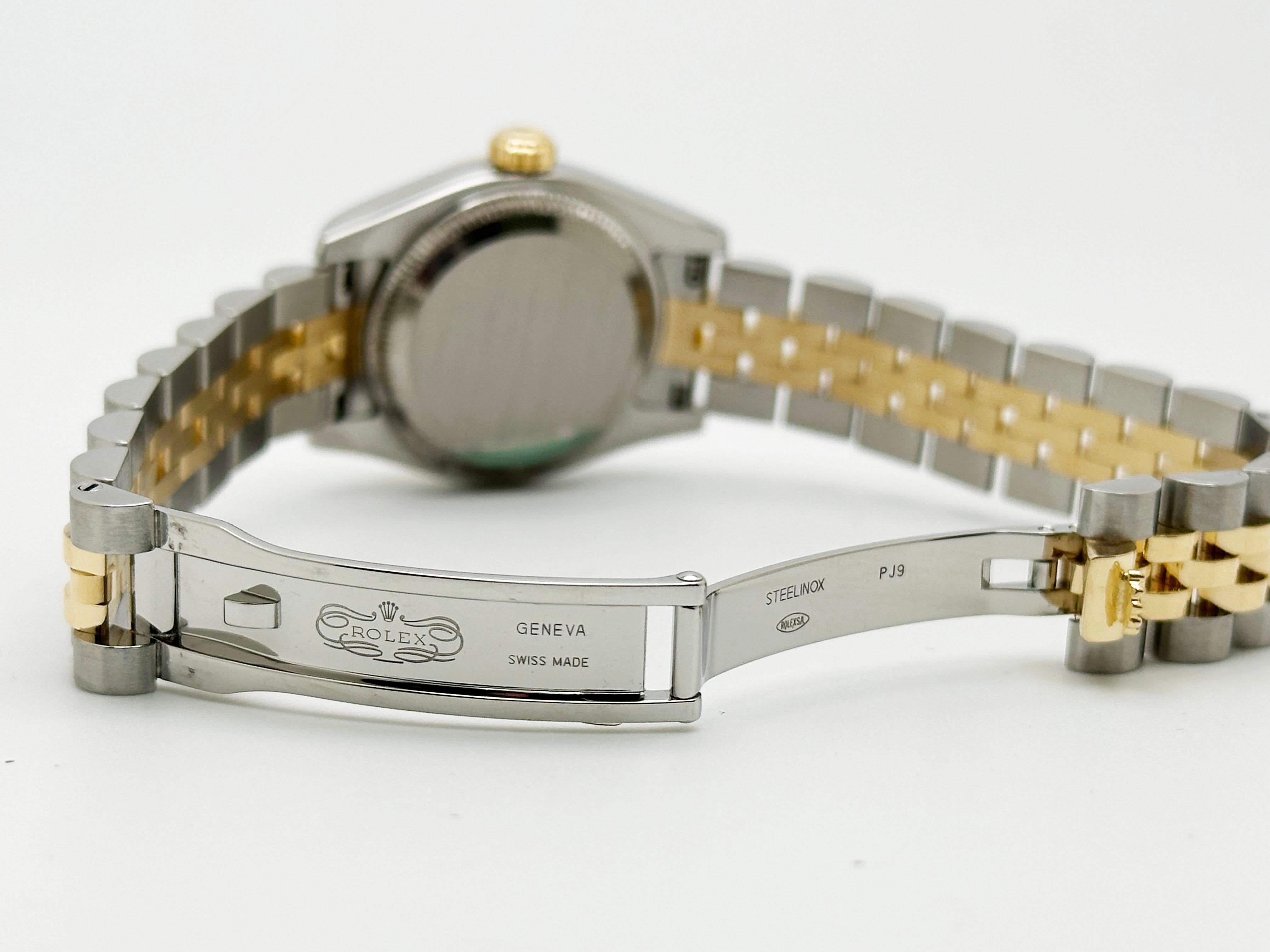 Rolex 179173 Ladies Datejust White Diamond Dial 18K Yellow Gold Steel Box Paper 4