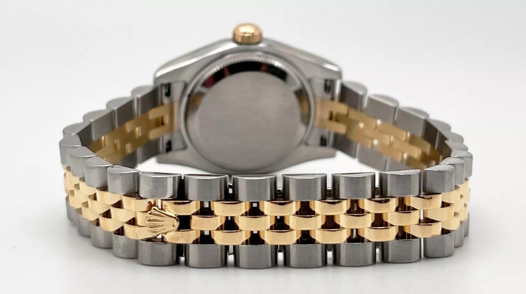 Rolex 179173 Damen Datejust Weißes römisches Zifferblatt 18K Gelbgold Stahl Box Papier 5