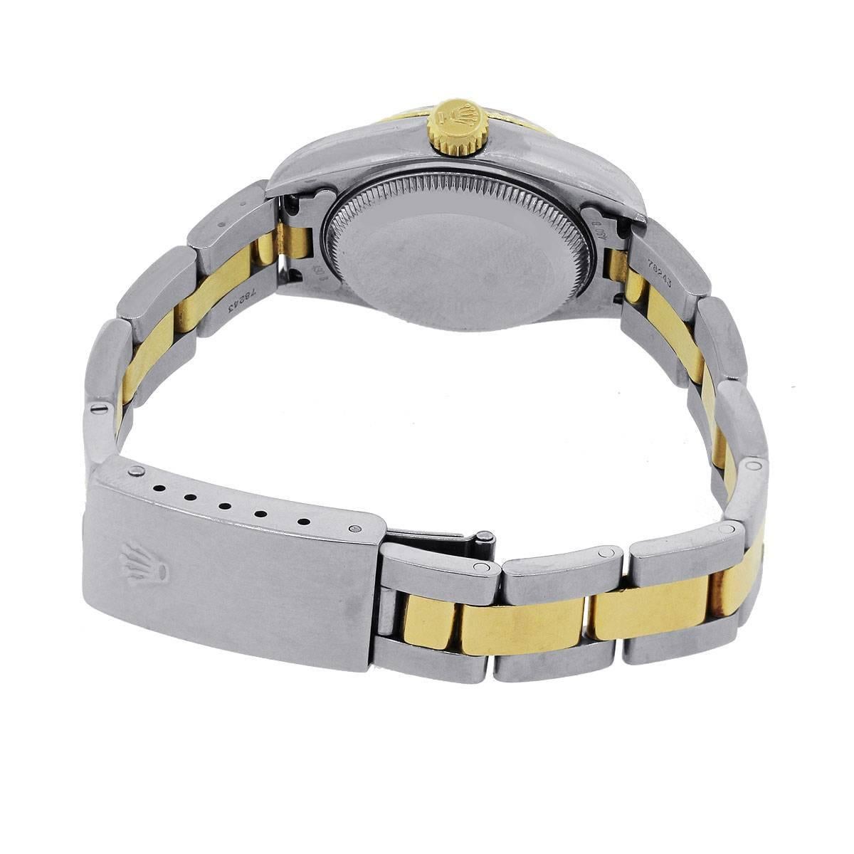 Women's Rolex Ladies Stainless Steel White Diamond Dial Automatic Wristwatch Ref 179173 