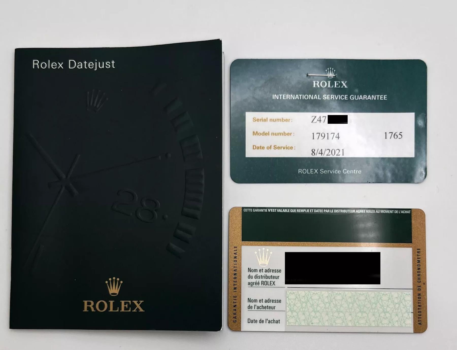Rolex 179174 Ladies Datejust Esfera Diamante Blanco Acero y Oro Blanco 18K Caja Papel 3