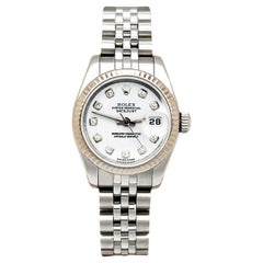 Rolex 179174 Ladies Datejust Esfera Diamante Blanco Acero y Oro Blanco 18K Caja Papel