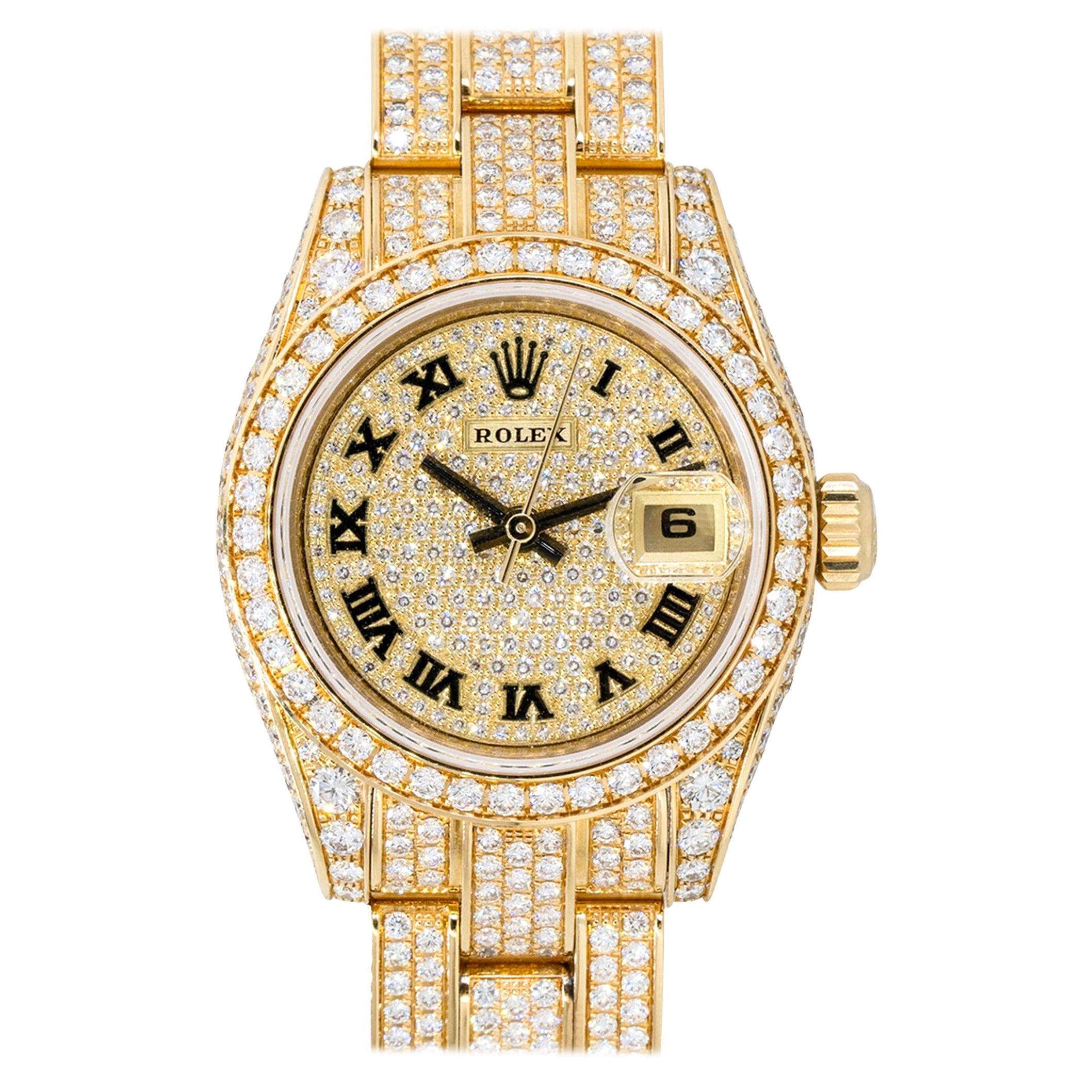 Rolex 179458 Datejust All Factory Diamantuhr 18 Karat auf Lager